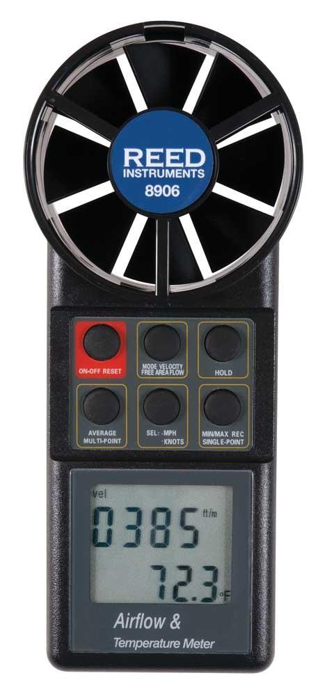 REED 8906 Thermo-anémomètre à hélice, pi³/min (volume d&#39;air)
