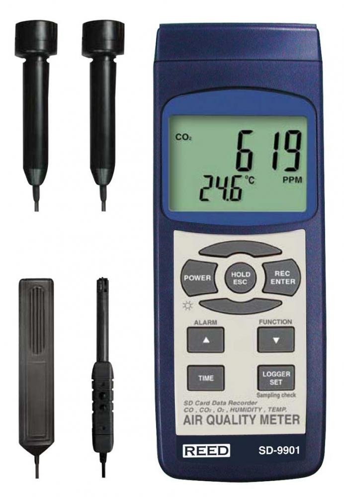 REED SD-9901 Analyseur de la qualité de l&#39;air intérieur de série SD, O2, CO
