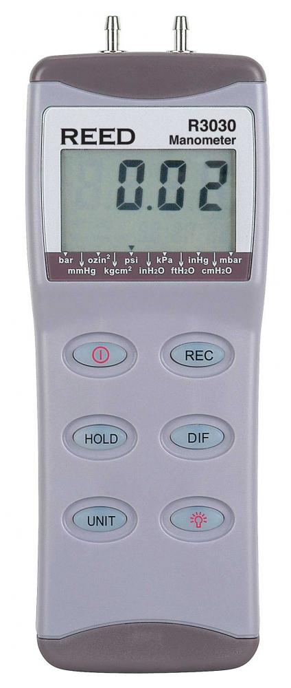 REED R3030 Manomètre numérique, jauge/différentiel, 30 psi