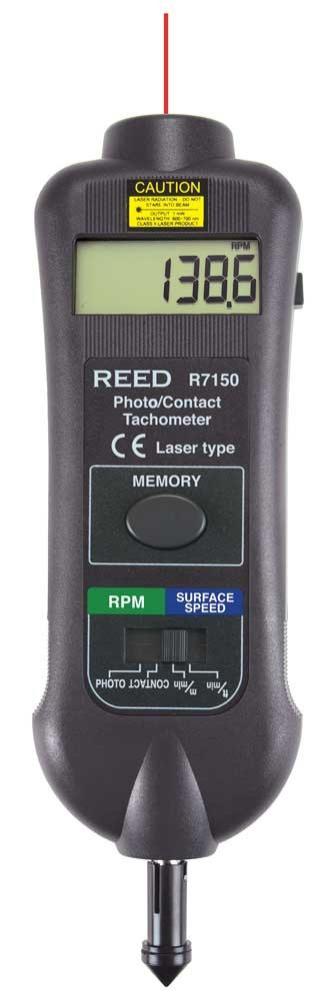 REED R7150 Tachymètre photo laser combiné avec et sans contact professionne
