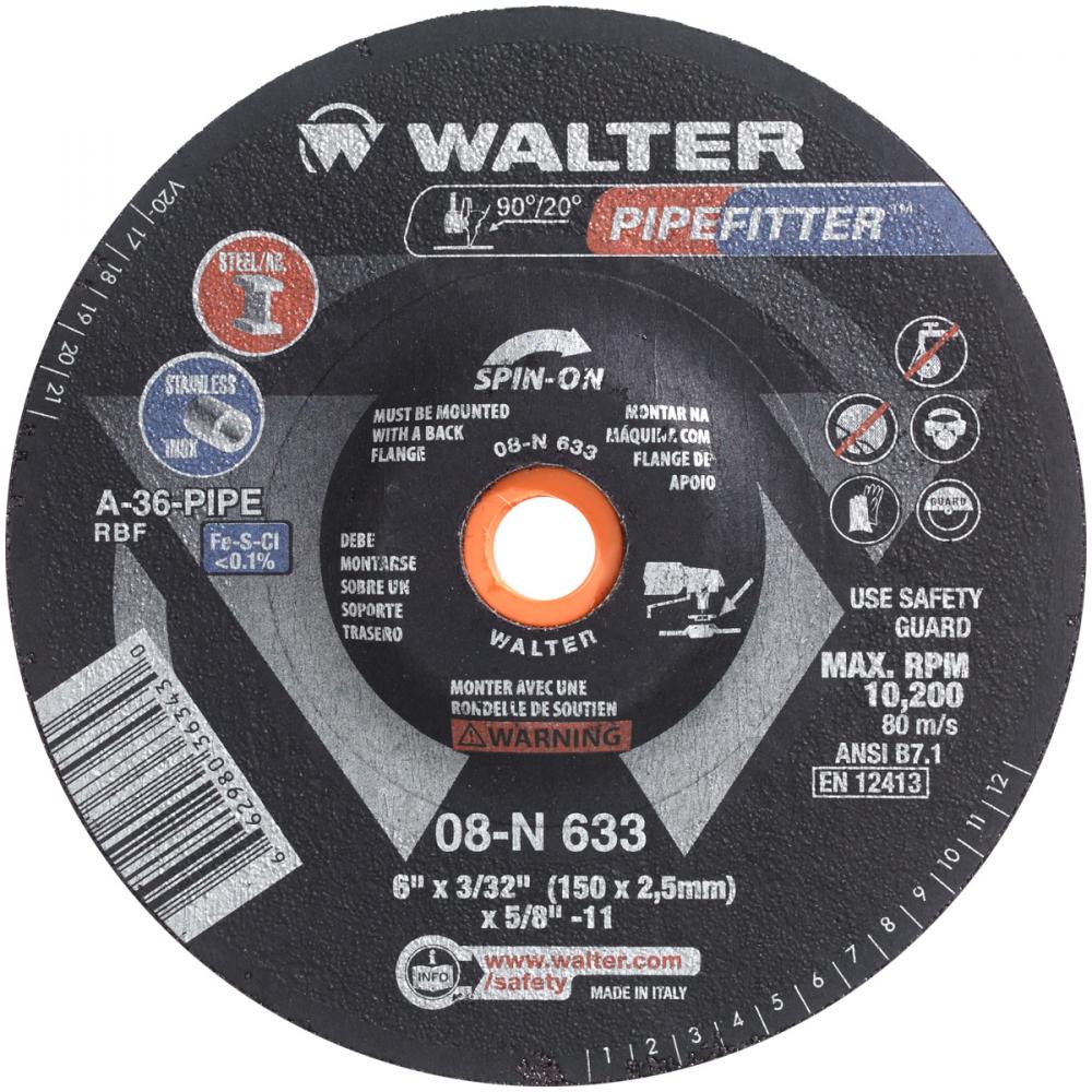 6&#34; X 3/32&#34; X 5/8-11&#34; PIPEFITTER SPIN-ON