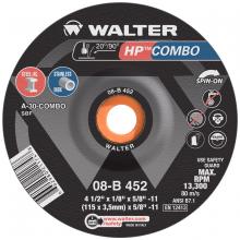 Walter Surface 08B452 - 4-1/2X1/8 MEULE HP COMBO SPIN-ON