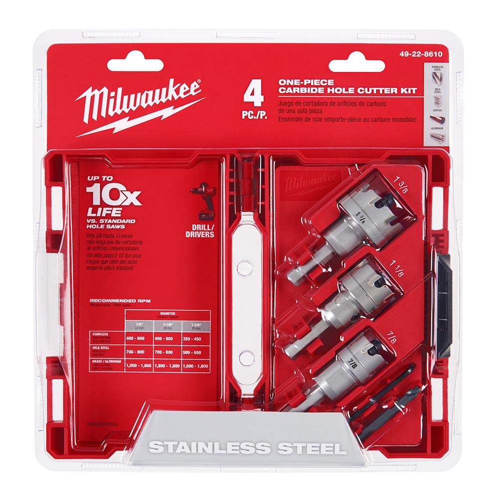 4 PC Carbide Hole Cutter Kit