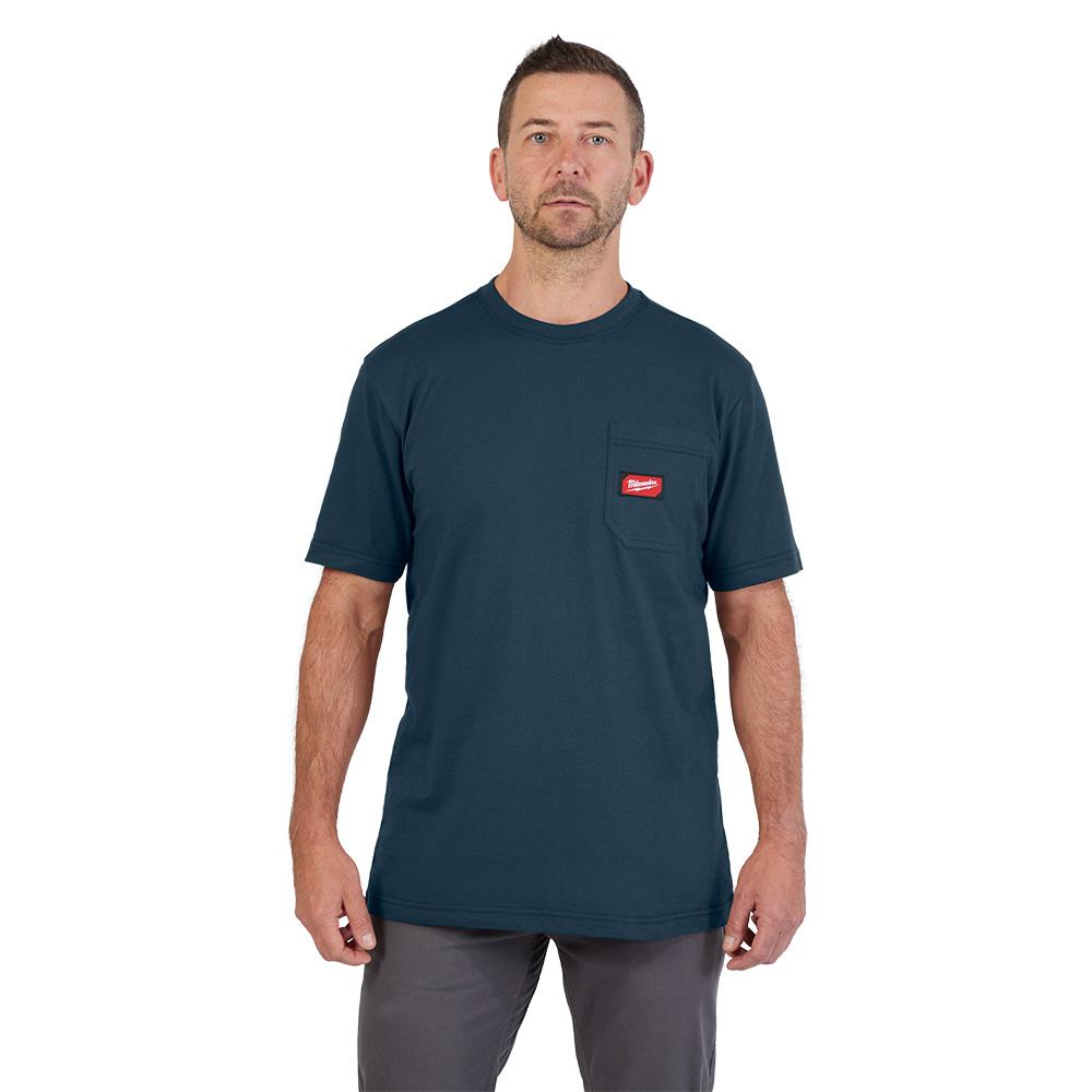 GRIDIRON™ T-Shirt à poche - Manches courtes Bleu L