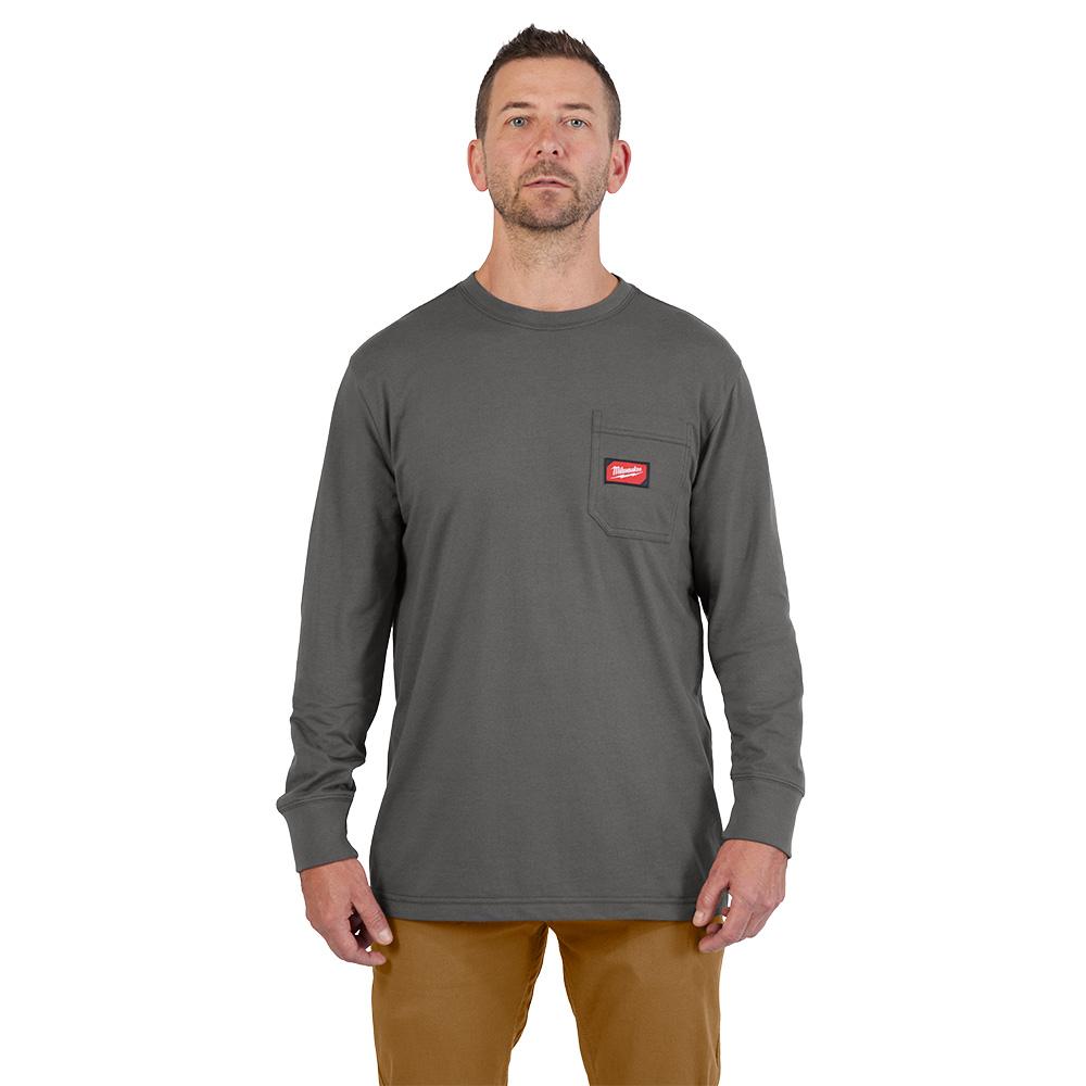 GRIDIRON™ T-Shirt à poche - manches longues gris 3X