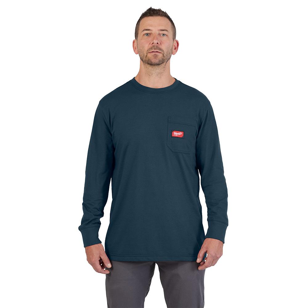 GRIDIRON™ T-Shirt à poche - Manches longues Bleu 2X