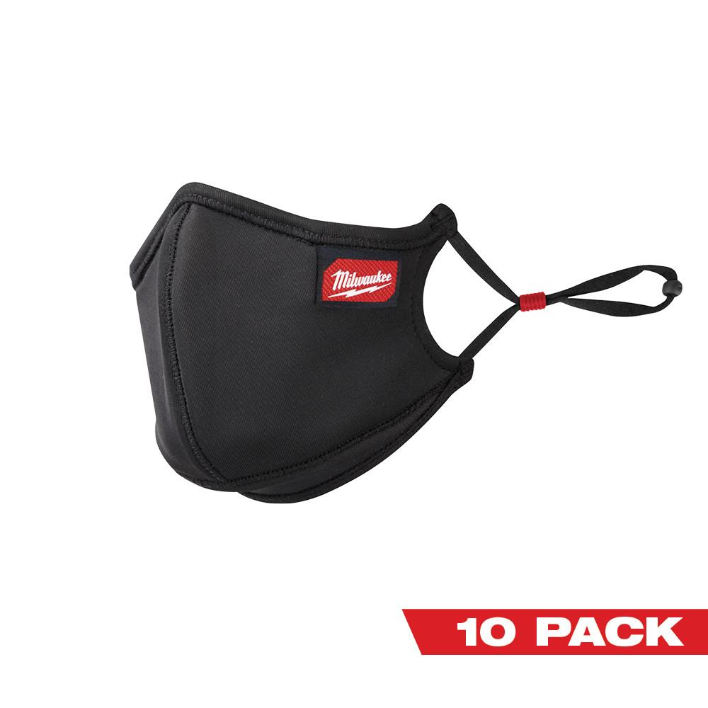 Couvre-visage haute performance réutilisable noir à 3 couches (G/TG) – Paquet de 10