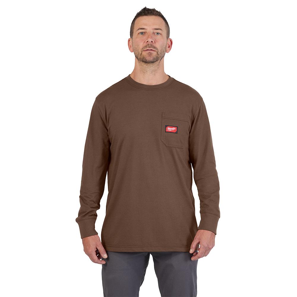 GRIDIRON™ T-Shirt à poche - Manches longues Marron 2X
