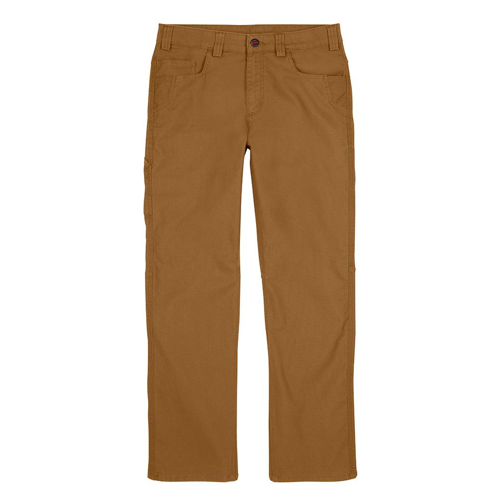 Pantalon de travail souple et robuste kaki de 36 po x 32 po pour homme avec 6 poches