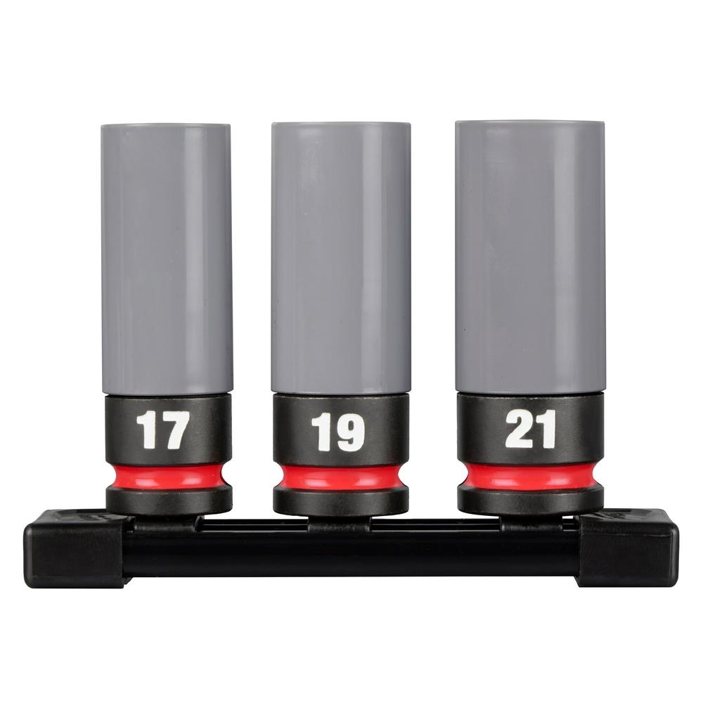 Ensemble de 3 douilles pour écrous de roue métriques pour clé à cliquet de 1/2 po