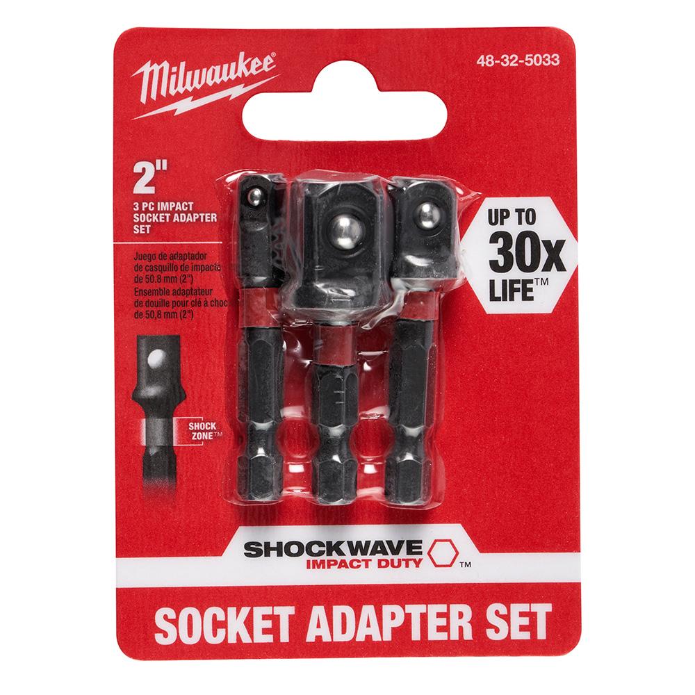 Jeu d&#39;adaptateurs SHOCKWAVE pour prise de courant hexagonale 1/4 de pouce (3 pièces)