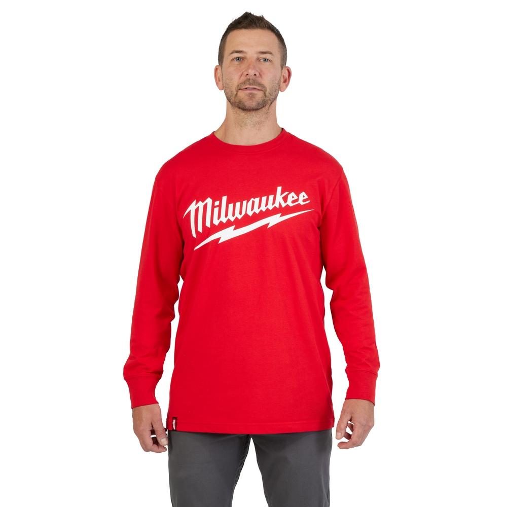 T-Shirt Heavy Duty - Logo à manches longues Rouge XL