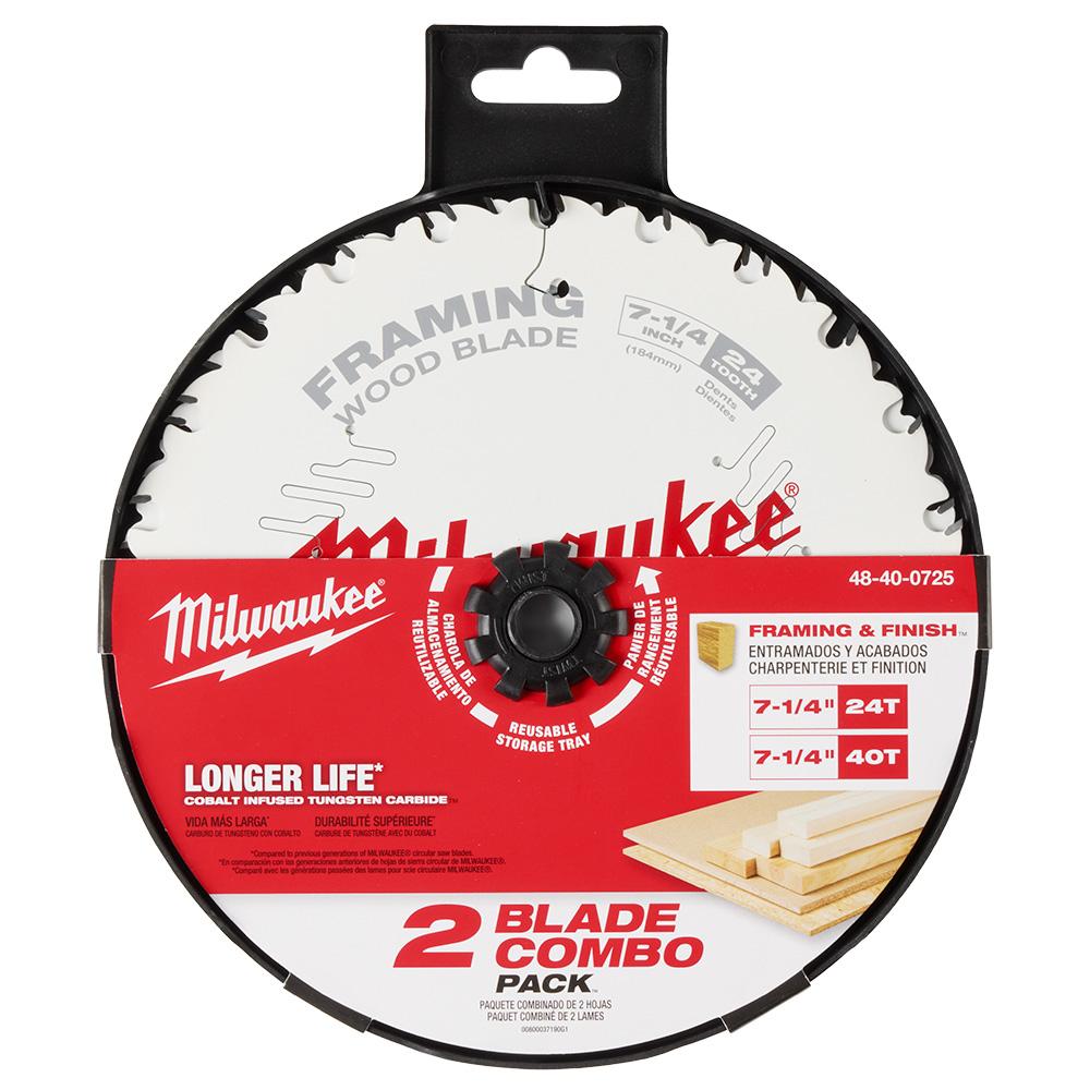 Lame de scie circulaire 7-1/4&#34; 24T & 40T 2PK