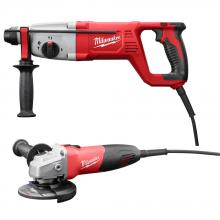 Milwaukee 5262-21A - Ensemble de marteaux rotatifs SDS Plus de 1 po et de petites meuleuses d'angle de 1 1/2 po