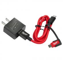 Milwaukee 48-59-1209 - Chargeur mural 3ft USB-C et 2.1A avec adaptateur micro USB