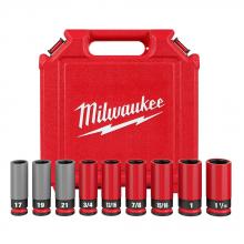 Milwaukee 49-66-7832 - Ensemble de 9 douilles pour écrous de roue SAE et métriques pour clé à cliquet de 1/2 po