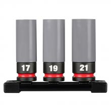 Milwaukee 49-66-7830 - Ensemble de 3 douilles pour écrous de roue métriques pour clé à cliquet de 1/2 po