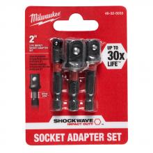 Milwaukee 48-32-5033 - Jeu d'adaptateurs SHOCKWAVE pour prise de courant hexagonale 1/4 de pouce (3 pièces)