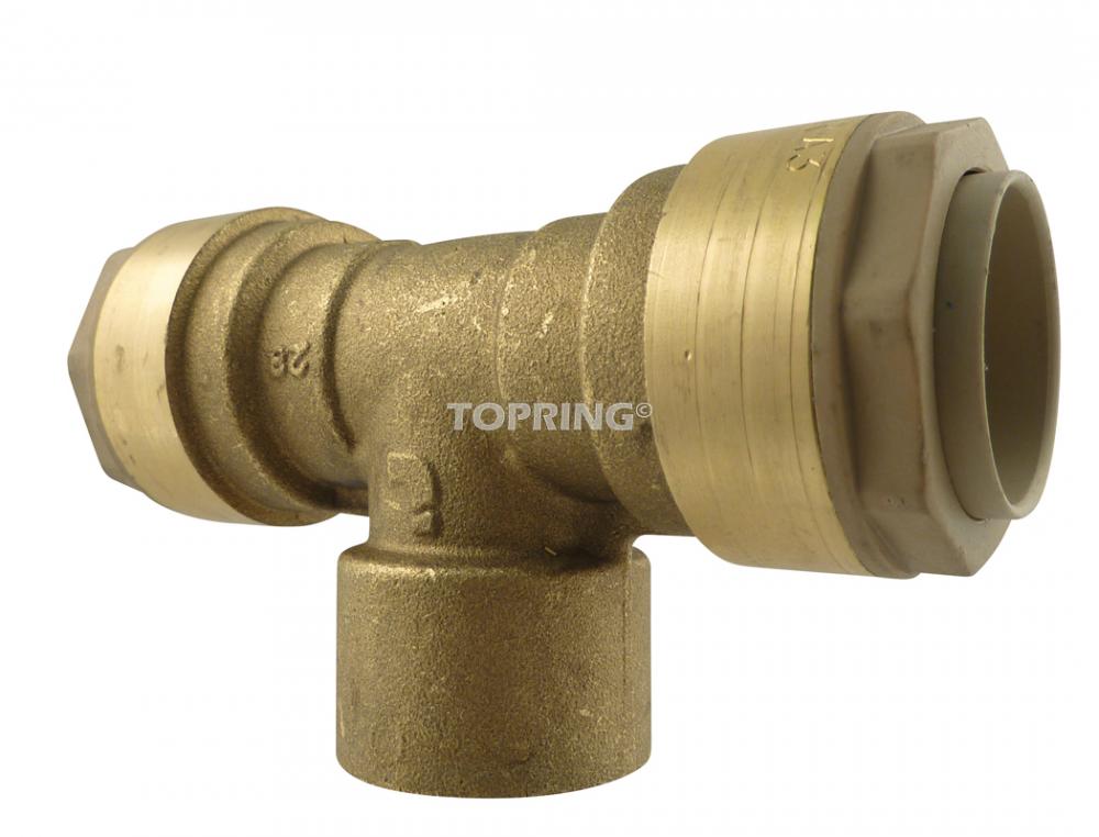 Adaptateur en Té en laiton 15 mm à 1/2 (F) BSPP S07