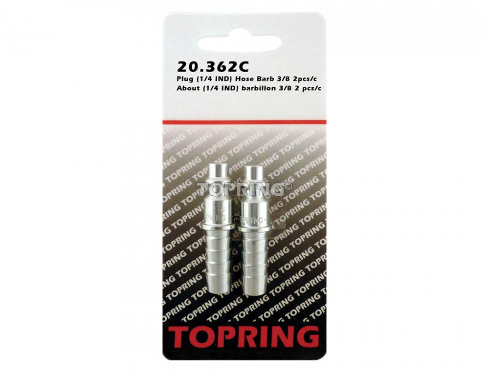 Embout 1/4 industriel en acier avec barbillon pour tuyau 3/8 (multiple de 2)
