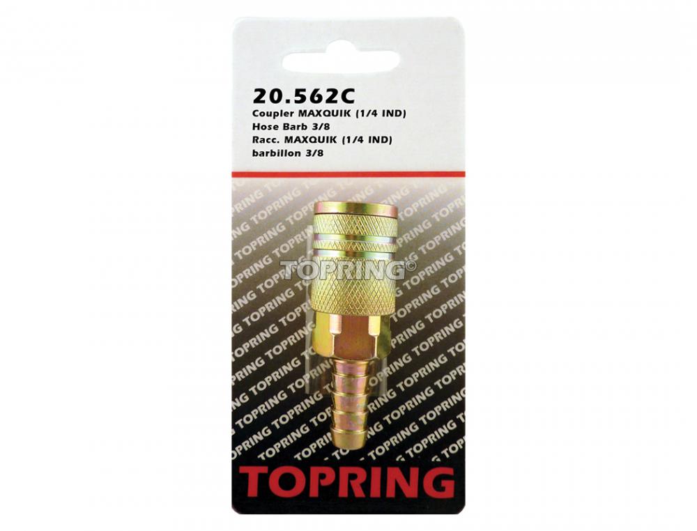Raccord rapide 1/4 industriel en acier avec barbillon pour tuyau 3/8