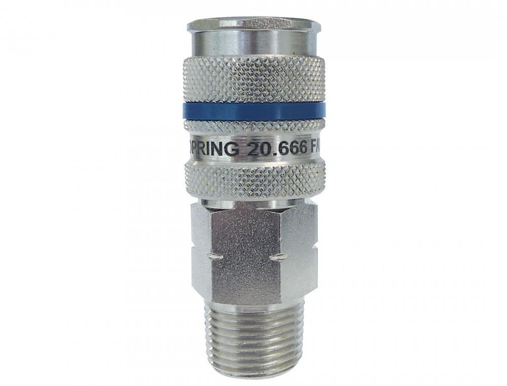 Raccord rapide 1/4 industriel en acier 3/8 (M) NPT