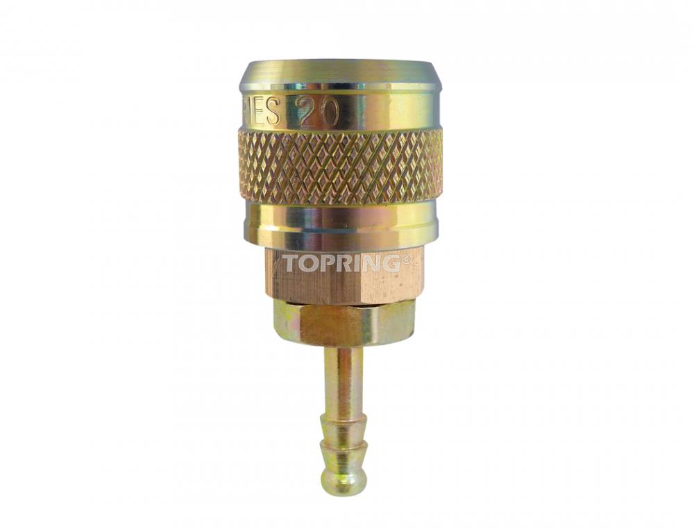 Raccord rapide 1/4 industriel en laiton avec barbillon pour tuyau 3/8 (multiple de 10)