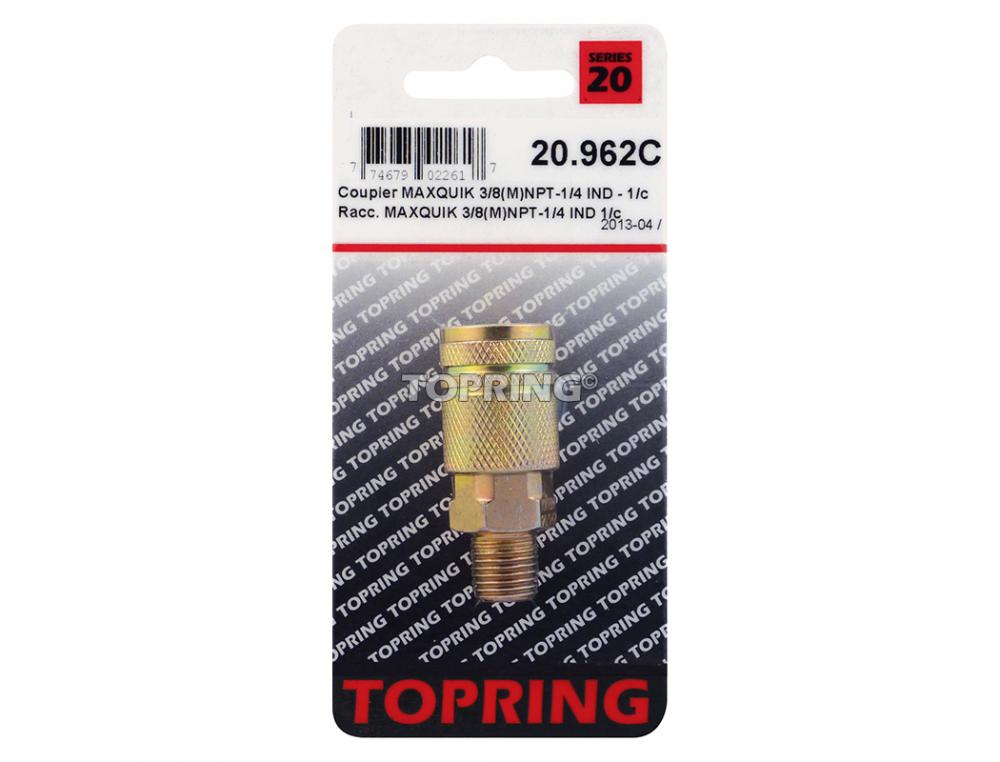 Raccord rapide 1/4 industriel en acier 3/8 (M) NPT