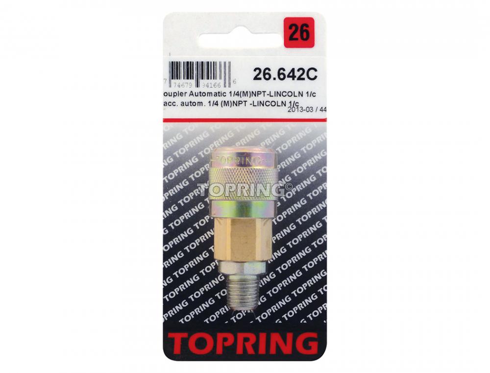Raccord rapide 1/4 Lincoln en laiton 1/4 (M) NPT