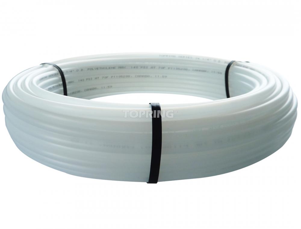 Tube Polyéthylène LDPE 1/4 x 100&#39; (30m) blanc tr.