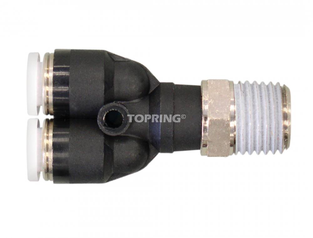 Racc. (M) en &#34;Y&#34; 1/4 x 3/8(M)NPT TOPFIT
