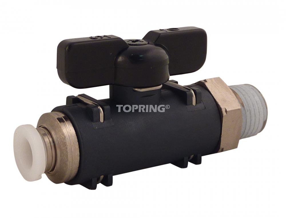 Robinet mini droit fileté 1/4 x 1/8(M)NPT TOPFIT
