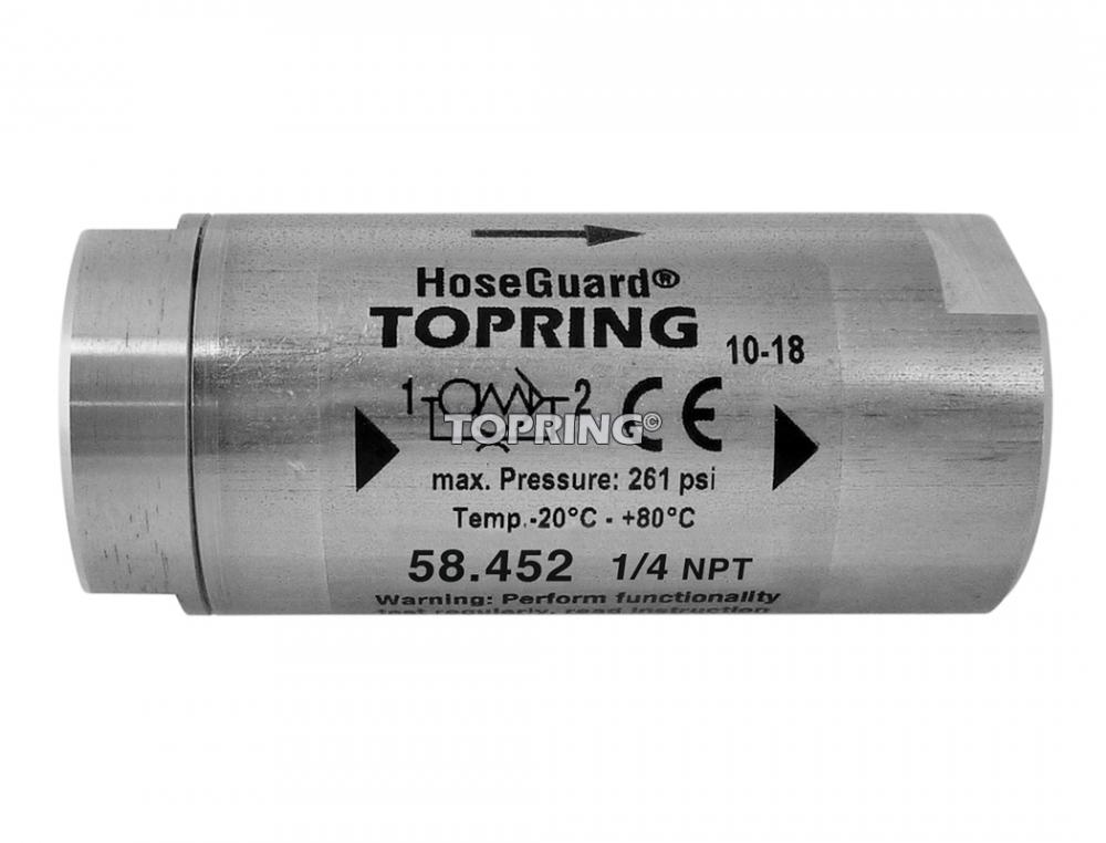 Soupape anti-coups de fouet en acier inoxydable 24 SCFM 1/4 (F) à 1/4 (F) NPT