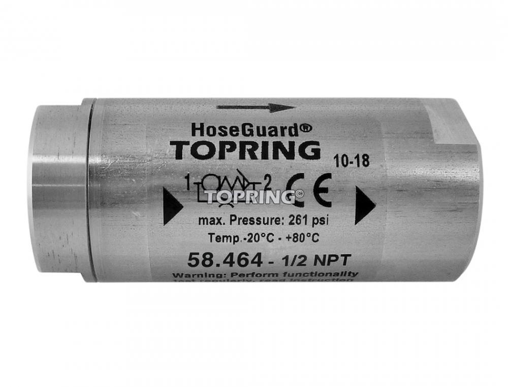 Soupape anti-coups de fouet en acier inoxydable 107 SCFM 1/2 (F) à 1/2 (F) NPT