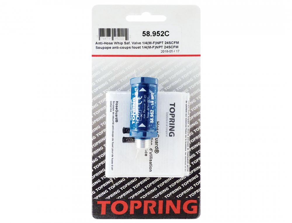 Soupape anti-coups de fouet en aluminium 24 SCFM 1/4 (M) ?  1/4 (F) NP