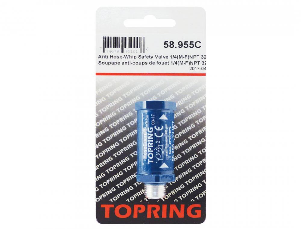 Soupape anti-coups de fouet en aluminium 32 SCFM 1/4 (M) à 1/4 (F) NPT