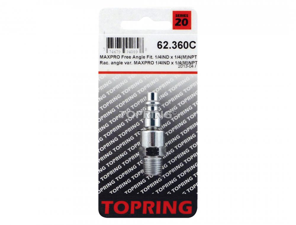 Embout pivotant 1/4 industriel en acier 1/4 (M) NPT