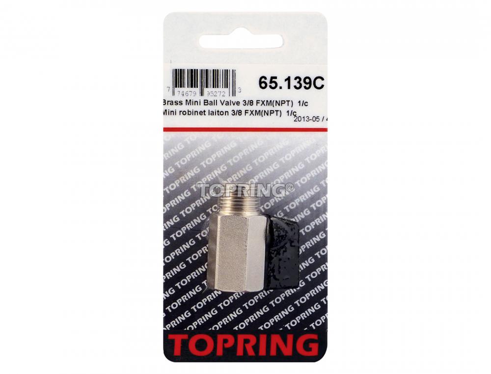 Valve miniature en laiton 3/8 (M) NPT ?  3/8 (F) NP