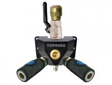 Topring 07.464.05 - Distributeur mural en aluminium avec 2 raccords rapides 1/4 industriel pour 22 mm S07