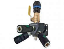 Topring 08.476.07 - Distributeur mural en aluminium avec 3 raccords rapides Ultraflo pour 25 mm S08