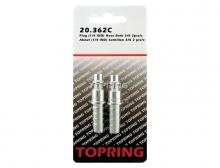 Topring 20.362C - Embout 1/4 industriel en acier avec barbillon pour tuyau 3/8 (2 unités)