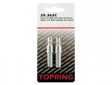 Topring 20.362C - Embout 1/4 industriel en acier avec barbillon pour tuyau 3/8 (multiple de 2)
