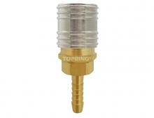 Topring 20.564 - Raccord rapide 1/4 industriel en laiton avec barbillon pour tuyau 3/8 (multiple de 10)