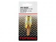 Topring 20.562C - Raccord rapide 1/4 industriel en acier avec barbillon pour tuyau 3/8