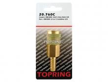 Topring 20.760C - Raccord rapide 1/4 universel en laiton avec barbillon pour tuyau 3/8