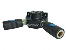 Topring 21.705 - Distributeur mural en aluminium 1/2 (F) NPT avec 2 raccords rapides 3/8 industriel