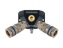 Topring 21.709 - Distributeur mural en aluminium 1/2 (F) NPT avec 2 raccords rapides 3/8 industriel