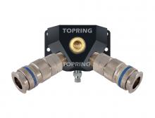 Topring 22.709 - Distributeur mural en aluminium 1/2 (F) NPT avec 2 raccords rapides 1/2 industriel
