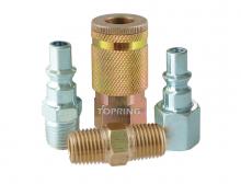 Topring 23.704C - Ensemble 1/4 Aro 210 avec union, raccord rapide en acier 1/4 (F) NPT et 2 embouts