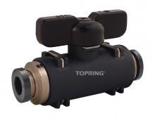 Topring 44.93 - Robinet miniature union droit 1/4 x 1/4 MAXFIT